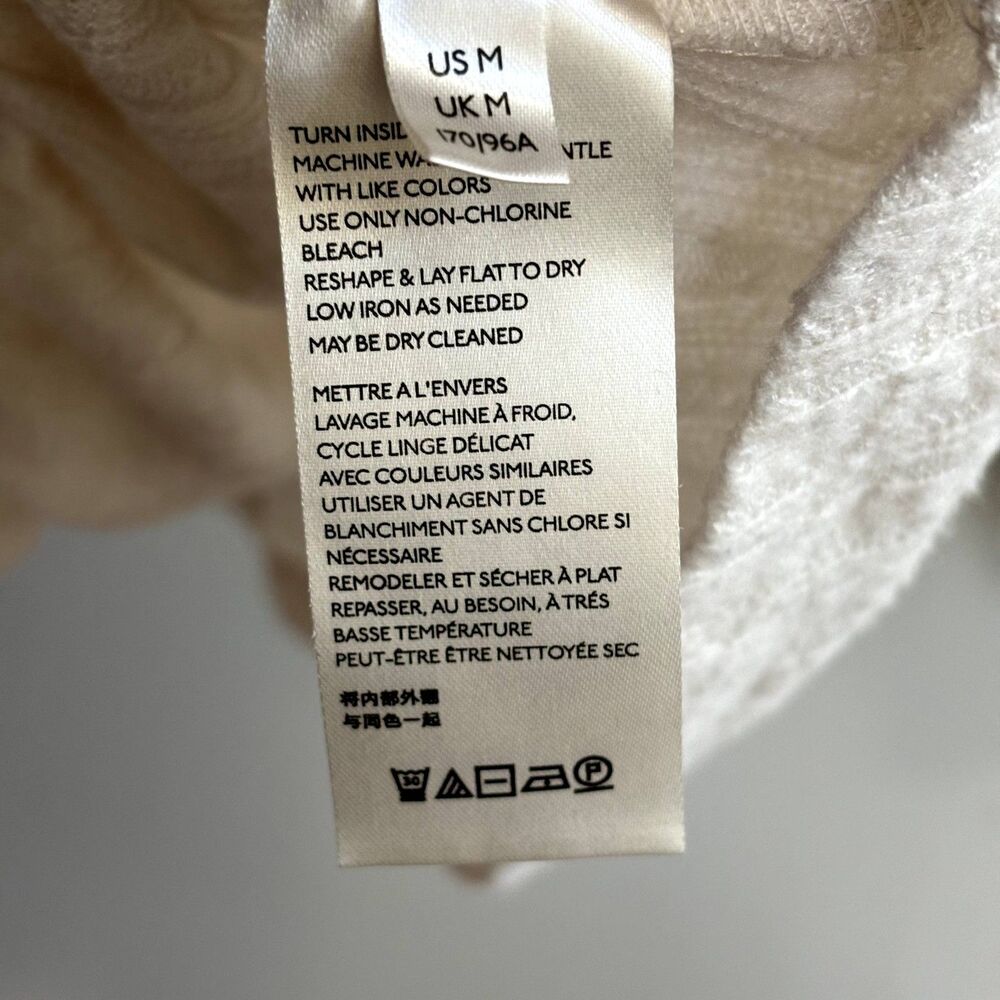 Anthropologie Maeve Faux Wrap Front Sweater Women's M Cream Ivory Warm Cozy - Picture 5 of 6